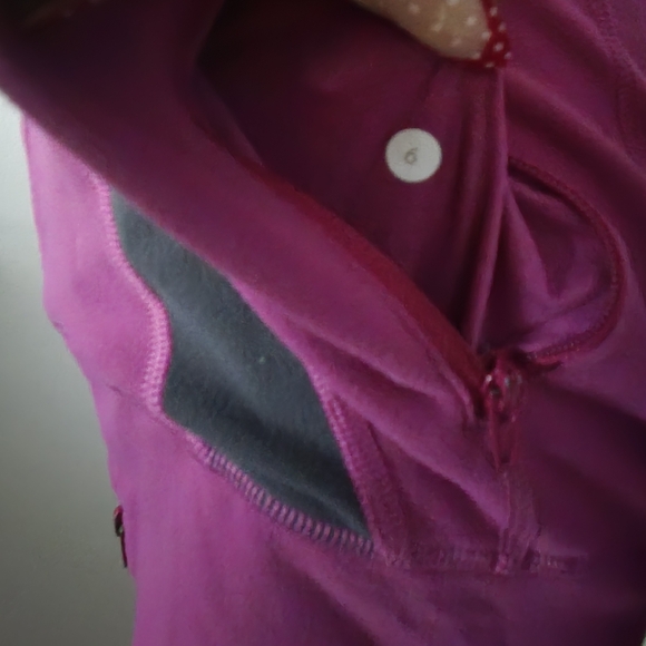 Lululemon Size 6 In Stride Jacket Violaceous Coal Purple Pink Gray Zip Up Yoga - Picture 4 of 7